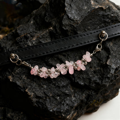 Natural powder crystal adjustment button pet collar - protect the gentle ties between you and your pet