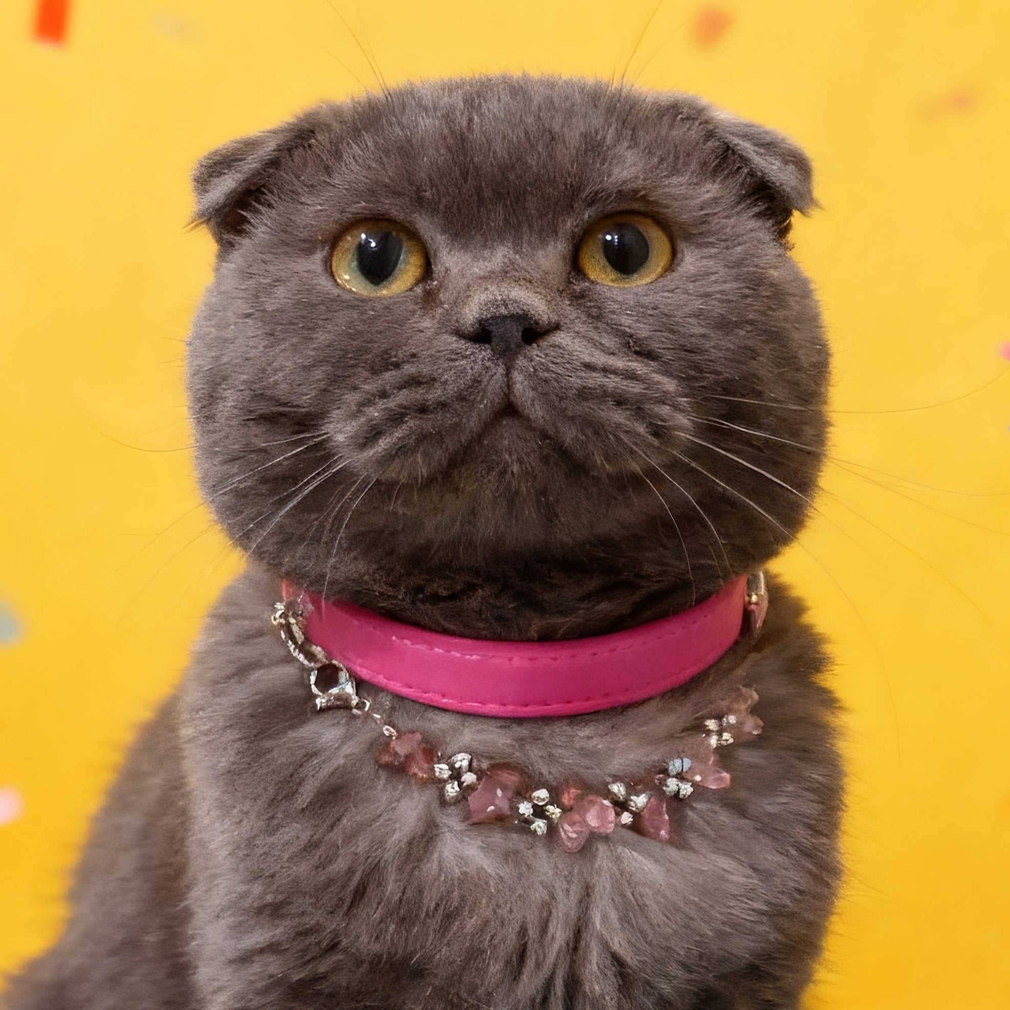 🐾Endearing🐾 Natural strawberry crystal adjustment button pet collar - let fur children become the sweet focus of everyone's love