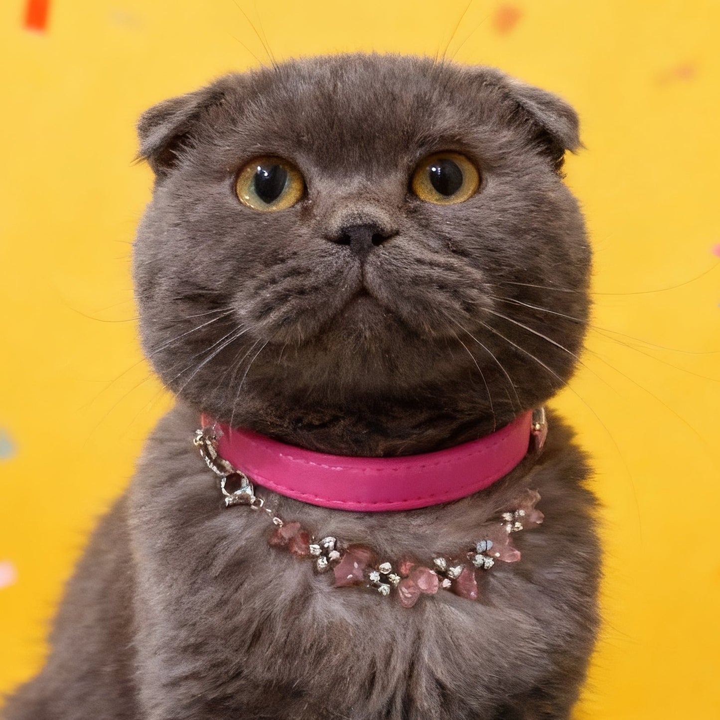 🐾Endearing🐾 Natural strawberry crystal adjustment button pet collar - let fur children become the sweet focus of everyone's love