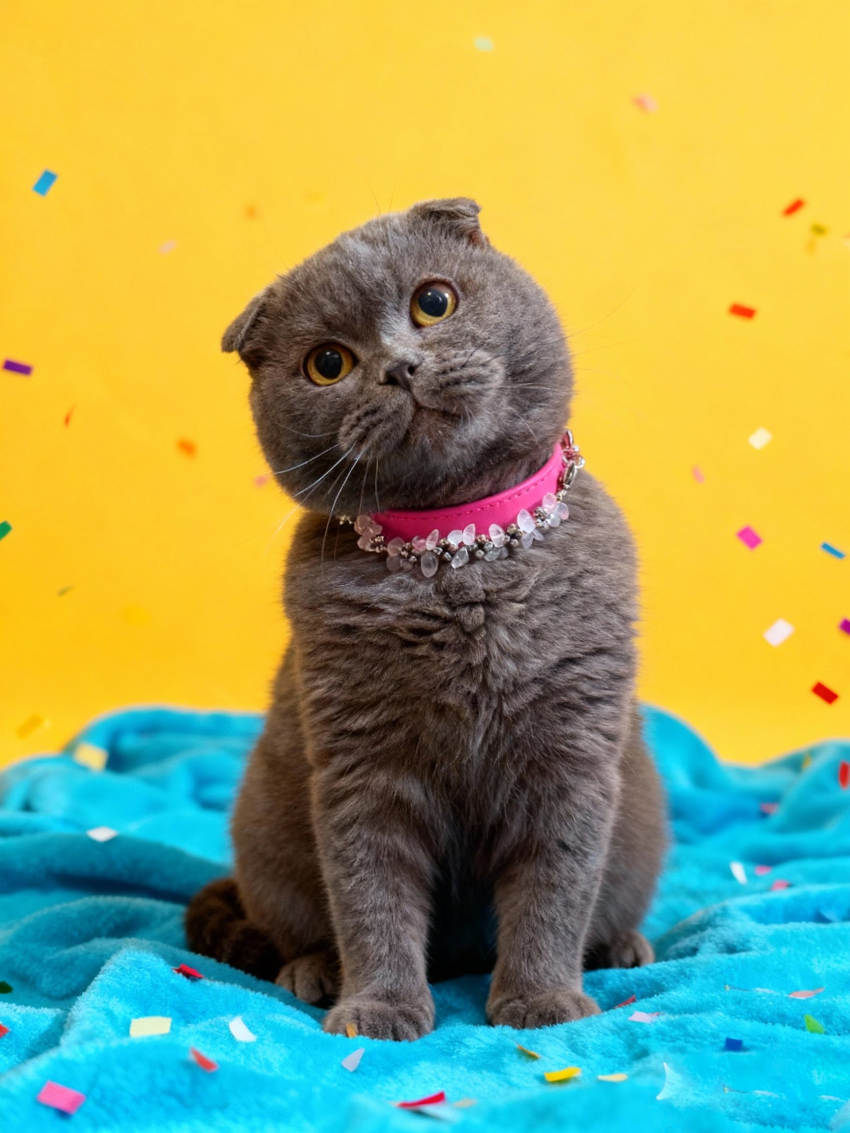 Natural powder crystal adjustment button pet collar - protect the gentle ties between you and your pet