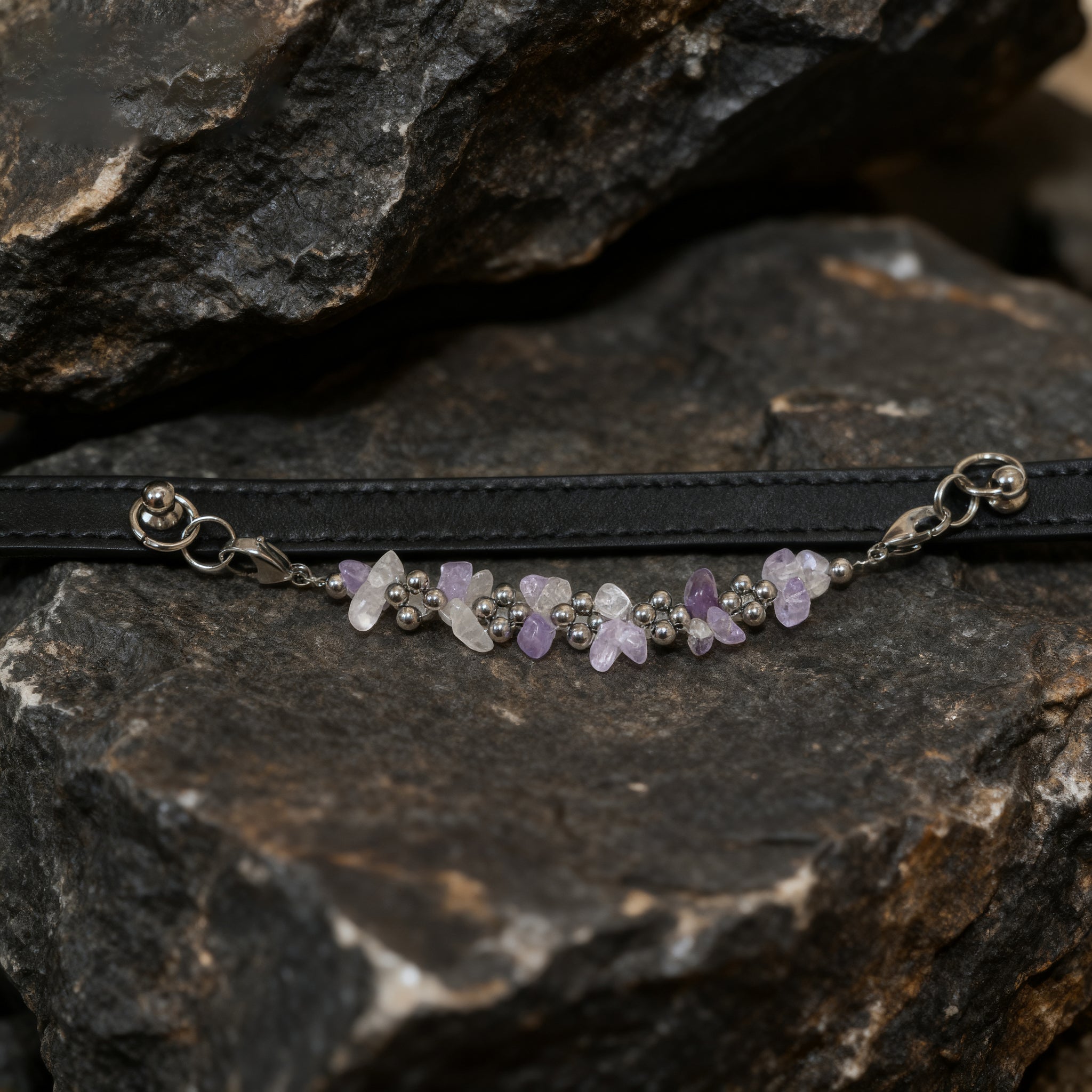 Natural amethyse-adjusted pet collars - Give the furry child a peaceful and peaceful hug