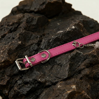 Natural powder crystal adjustment button pet collar - protect the gentle ties between you and your pet