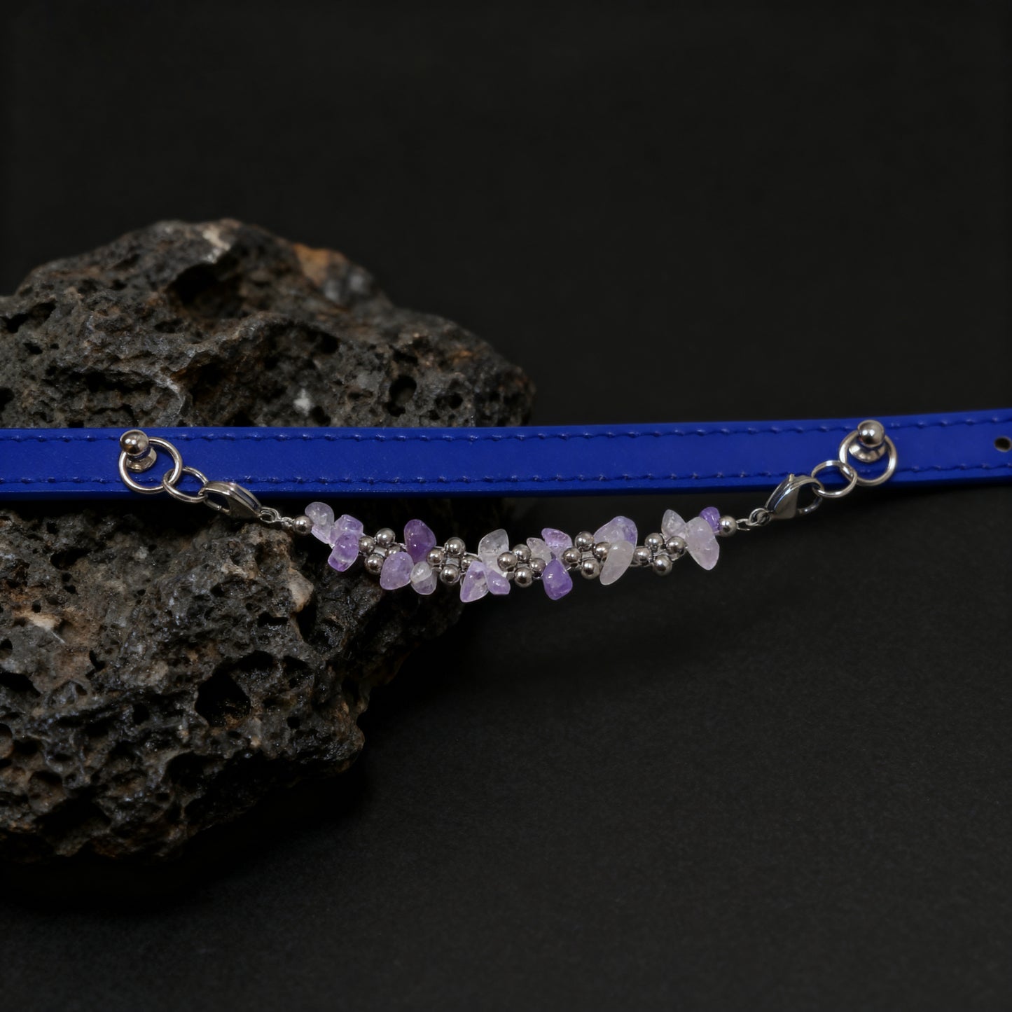 Natural amethyse-adjusted pet collars - Give the furry child a peaceful and peaceful hug