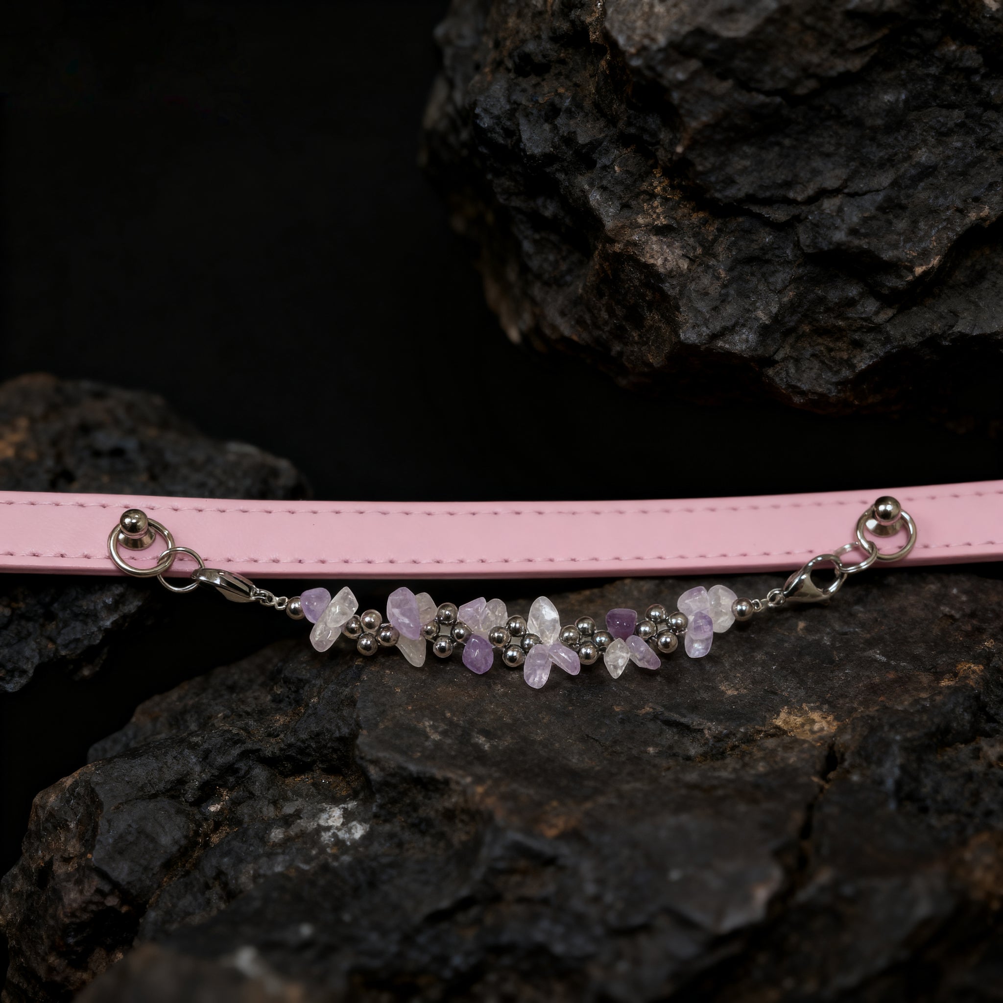 Natural amethyse-adjusted pet collars - Give the furry child a peaceful and peaceful hug