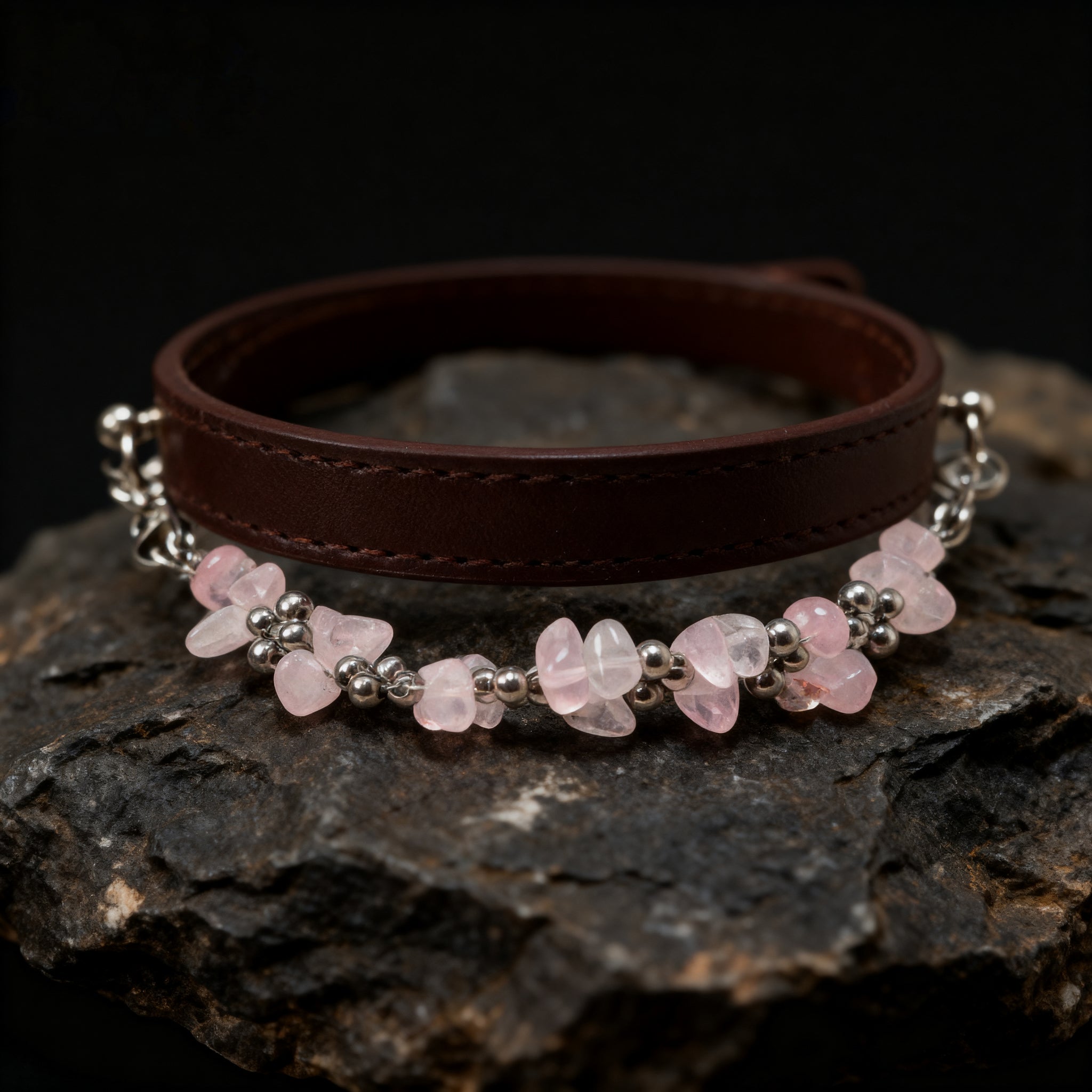 Natural powder crystal adjustment button pet collar - protect the gentle ties between you and your pet