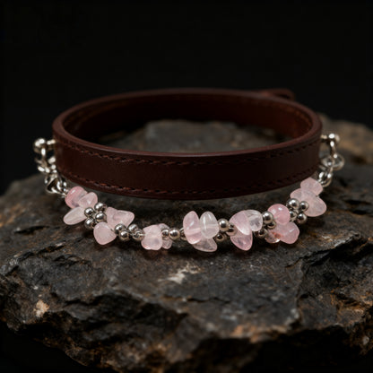 Natural powder crystal adjustment button pet collar - protect the gentle ties between you and your pet