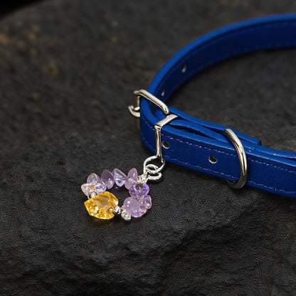 Dual Energy Crystal Wreath Pet Collar - the perfect fusion of topaz pillar and amethyst broken