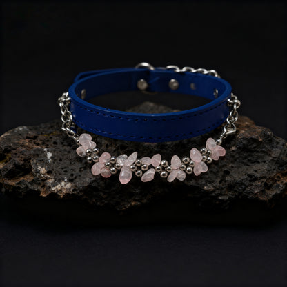 Natural powder crystal adjustment button pet collar - protect the gentle ties between you and your pet