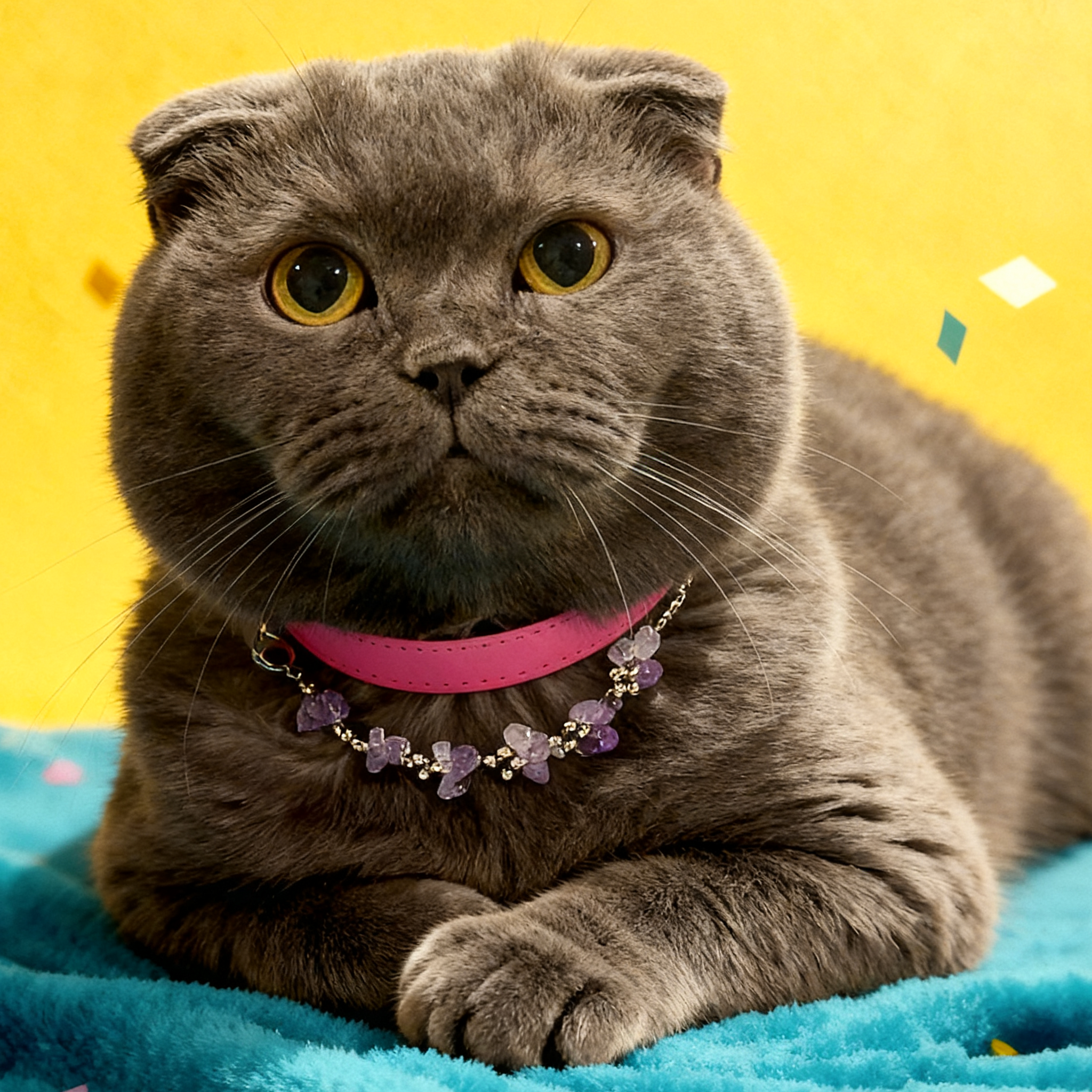 Natural amethyse-adjusted pet collars - Give the furry child a peaceful and peaceful hug