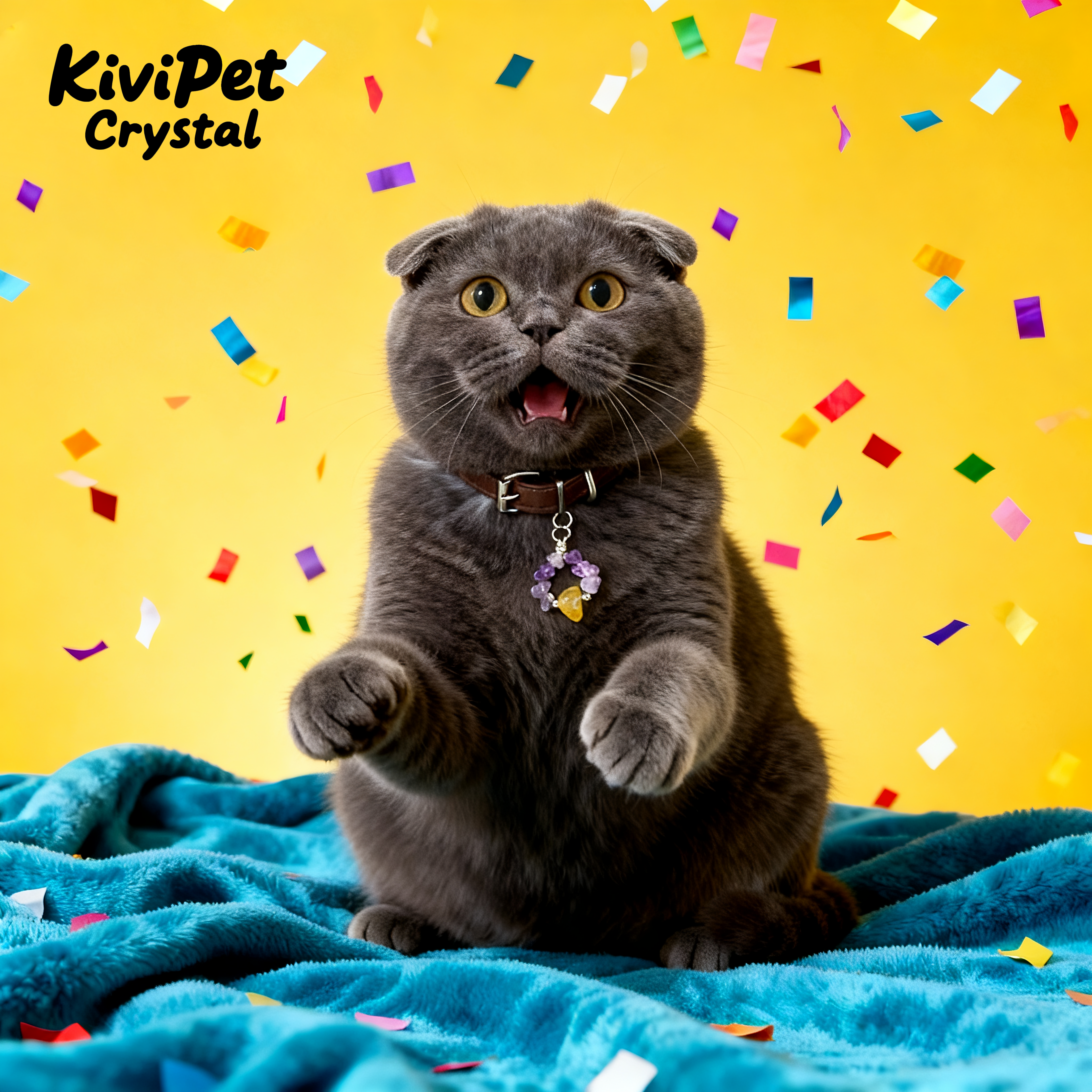 Dual Energy Crystal Wreath Pet Collar - the perfect fusion of topaz pillar and amethyst broken